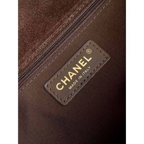 Falso superiore Borsa hobo Chanel 26c AS5886 scamosciata trapuntata marrone Imitazioni Outlet