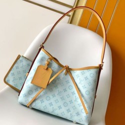 Falso superiore Borsa Louis Vuitton Carryall PM/MM M27532 M27948 Altro Blu Tela Imitazioni Outlet