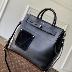 Falso superiore Borsa Louis Vuitton Steamer 30 vitello LV Touch M27061 nera  Imitazioni Outlet