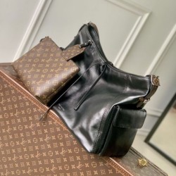 Falso superiore Borsa da viaggio LV Carry All M15175 Nero Imitazioni Outlet