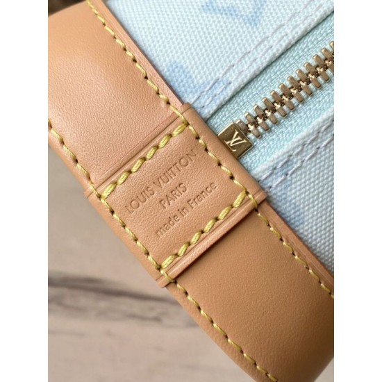 Falso superiore Borsa Louis Vuitton Alma BB M27526 Monogram Origine Bleu Courrier Imitazioni Outlet