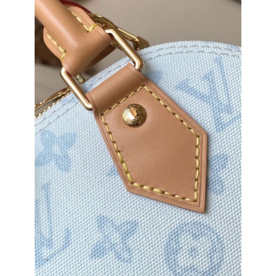 Falso superiore Borsa Louis Vuitton Alma BB M27526 Monogram Origine Bleu Courrier Imitazioni Outlet