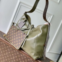 Falso superiore Borsa a mano Louis Vuitton CarryAll Vibe MM M14268 Verde Imitazioni Outlet