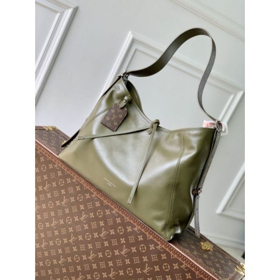 Falso superiore Borsa a mano Louis Vuitton CarryAll Vibe MM M14268 Verde Imitazioni Outlet