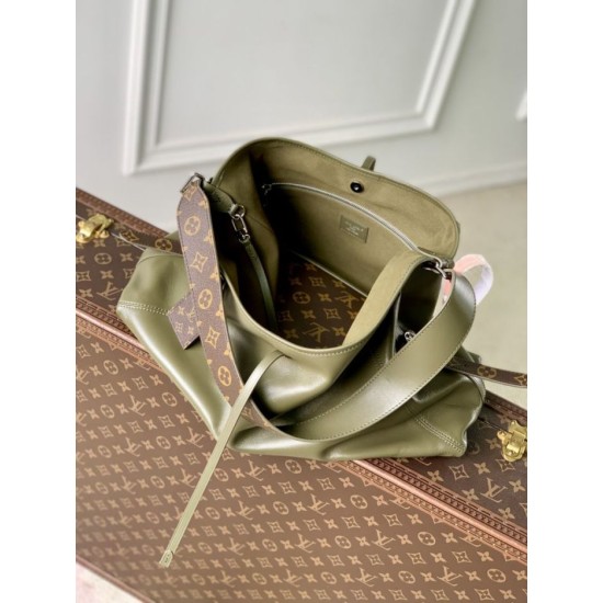 Falso superiore Borsa a mano Louis Vuitton CarryAll Vibe MM M14268 Verde Imitazioni Outlet