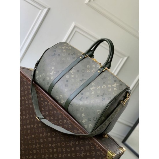 Falso superiore Borsa da viaggio Louis Vuitton Keepall Bandoulière 50 M26959 verde Imitazioni Outlet