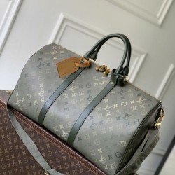 Falso superiore Borsa da viaggio Louis Vuitton Keepall Bandoulière 50 M26959 verde Imitazioni Outlet