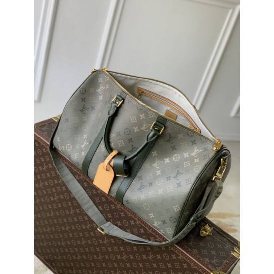 Falso superiore Borsa da viaggio Louis Vuitton Keepall Bandoulière 50 M26959 verde Imitazioni Outlet