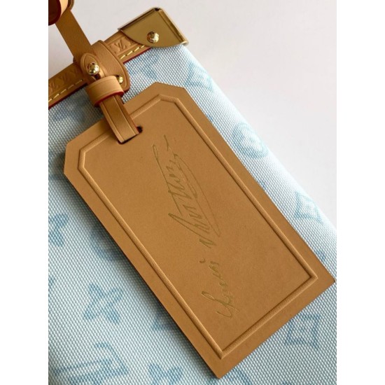 Falso superiore Borsa a mano Louis Vuitton Side Trunk MM  M27891 Azzurra Imitazioni Outlet