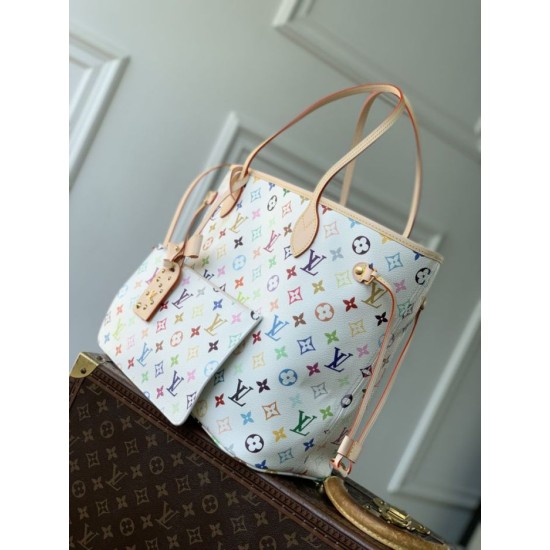 Falso superiore Borsa tote Louis Vuitton x Takashi Murakami Neverfull MM Imitazioni Outlet