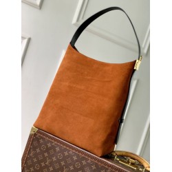 Falso superiore Borsa a mano Louis Vuitton Low Key Hobo MM M25516 scamosciata arancione Imitazioni Outlet