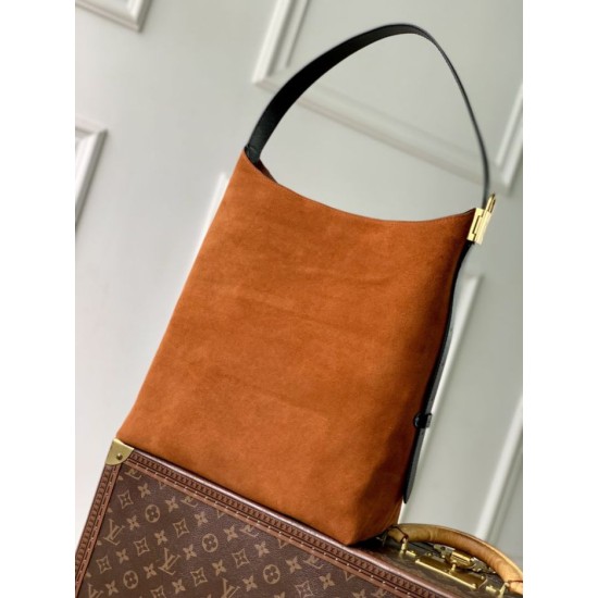Premium Replica Borsa a mano Louis Vuitton Low Key Hobo MM M25516 scamosciata arancione False Online Falso superiore Borsa a mano Louis Vuitton Low Key Hobo MM M25516 scamosciata arancione Imitazioni Outlet