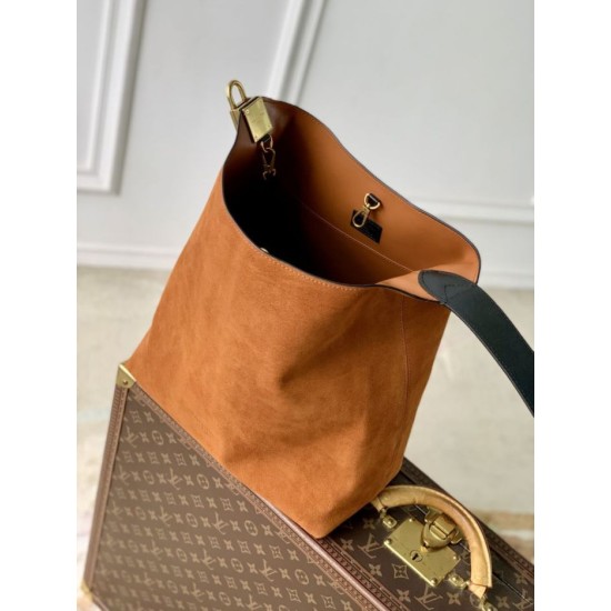 Premium Replica Borsa a mano Louis Vuitton Low Key Hobo MM M25516 scamosciata arancione False Online Falso superiore Borsa a mano Louis Vuitton Low Key Hobo MM M25516 scamosciata arancione Imitazioni Outlet