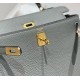 Falso superiore Borsa Sellier Kelly 25cm Hermes Epsom Grigio chiaro Imitazioni Outlet