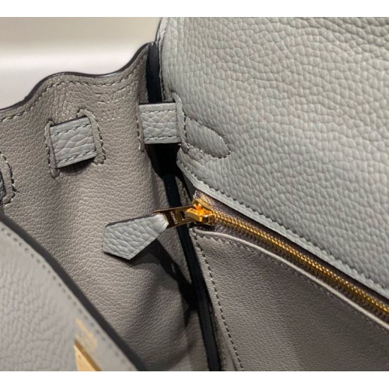 Falso superiore Borsa Sellier Kelly 25cm Hermes Epsom Grigio chiaro Imitazioni Outlet