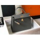 Falso superiore Borsa Sellier Kelly 25 Hermes Epsom Grigio scuro Imitazioni Outlet