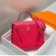 Falso superiore Borsa Sellier Kelly 25cm Hermes Epsom Rosa rossa Imitazioni Outlet