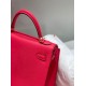 Falso superiore Borsa Sellier Kelly 25cm Hermes Epsom Rosa rossa Imitazioni Outlet