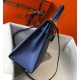 Falso superiore Borse Hermes Kelly 28cm blu Epsom GHW Imitazioni Outlet