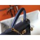 Falso superiore Borse Hermes Kelly 28cm blu Epsom GHW Imitazioni Outlet