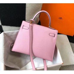 Falso superiore Borsa Hermes Kelly 28cm Epsom Rosa GHW Imitazioni Outlet