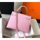 Falso superiore Borsa Hermes Kelly 28cm Epsom Rosa GHW Imitazioni Outlet