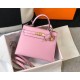 Falso superiore Borsa Hermes Kelly 28cm Epsom Rosa GHW Imitazioni Outlet