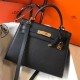 Premium Replica Borse Hermes Kelly 28cm Epsom Nero GHW False Online Falso superiore Borse Hermes Kelly 28cm Epsom Nero GHW Imitazioni Outlet