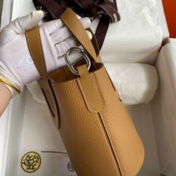 Migliore Replica Borsa tote Hermes In The Loop 18 fatta a mano marrone Clemence Imitazioni Outlet