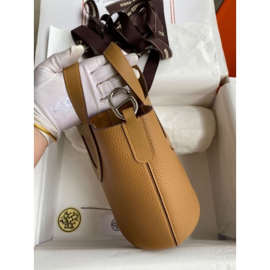 Migliore Replica Borsa tote Hermes In The Loop 18 fatta a mano marrone Clemence Imitazioni Outlet