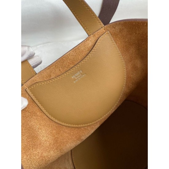 Migliore Replica Borsa tote Hermes In The Loop 18 fatta a mano marrone Clemence Imitazioni Outlet