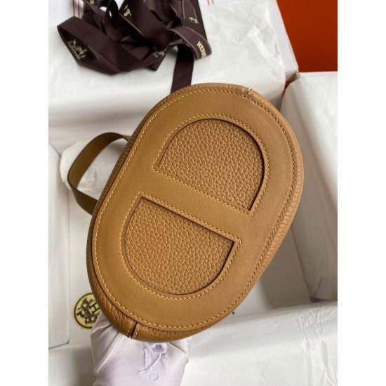 Migliore Replica Borsa tote Hermes In The Loop 18 fatta a mano marrone Clemence Imitazioni Outlet