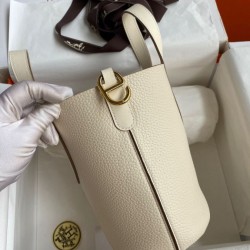 Migliore Replica Borsa tote Hermes In The Loop 18 fatta a mano beige clemence Imitazioni Outlet