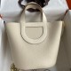 Migliore Replica Borsa tote Hermes In The Loop 18 fatta a mano beige clemence Imitazioni Outlet