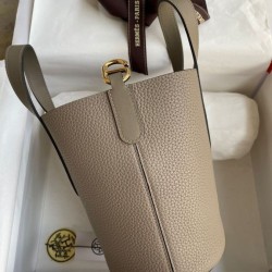 Migliore Replica Borsa tote Hermes In The Loop 18 grigia Clemence Imitazioni Outlet