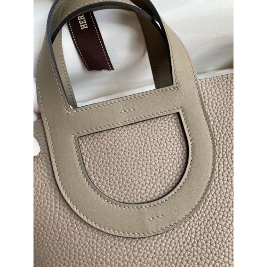 Migliore Replica Borsa tote Hermes In The Loop 18 grigia Clemence Imitazioni Outlet