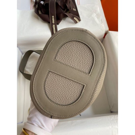 Migliore Replica Borsa tote Hermes In The Loop 18 grigia Clemence Imitazioni Outlet