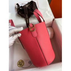 Migliore Replica Borsa tote Hermes In The Loop 18 fatta a mano rosa clemence Imitazioni Outlet