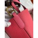 Migliore Replica Borsa tote Hermes In The Loop 18 fatta a mano rosa clemence Imitazioni Outlet