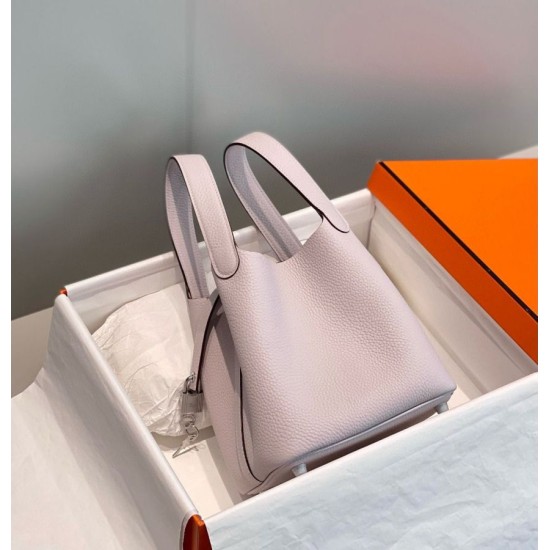 Migliore Replica Borsa Tote Hermes Picotin Lock 18/22 Clemence Mauve Pale Imitazioni Outlet