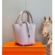 Migliore Replica Borsa Tote Hermes Picotin Lock 18/22 Clemence Mauve Pale Imitazioni Outlet