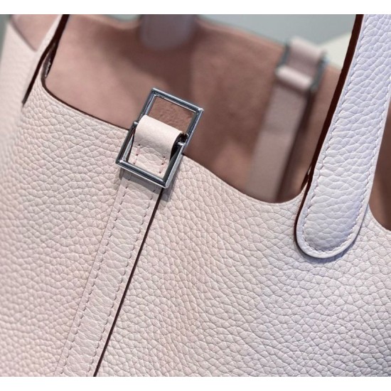 Migliore Replica Borsa Tote Hermes Picotin Lock 18/22 Clemence Mauve Pale Imitazioni Outlet