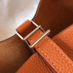 Migliore Replica Borsa Tote Hermes Picotin Lock 18/22 Arancione Clemence Imitazioni Outlet