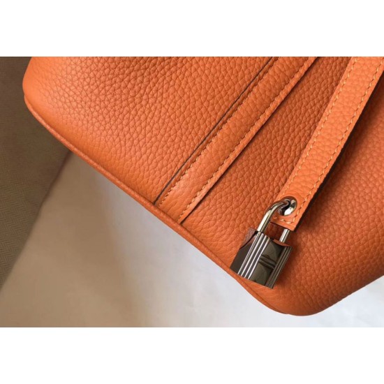 Migliore Replica Borsa Tote Hermes Picotin Lock 18/22 Arancione Clemence Imitazioni Outlet