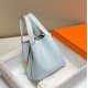Migliore Replica Borsa Tote Hermes Picotin Lock 18/22 Azzurro Clemence Imitazioni Outlet
