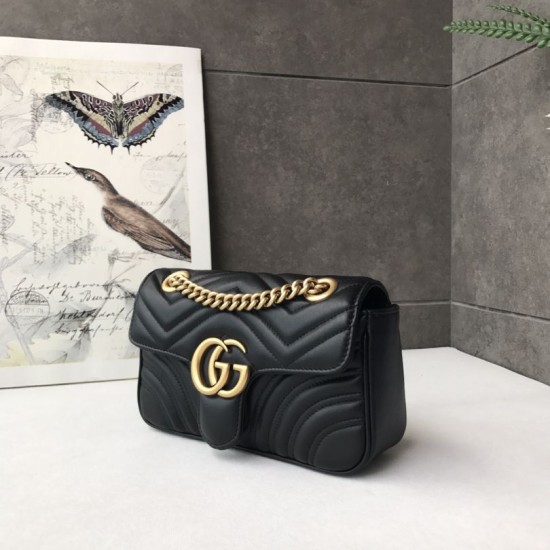 Replica GG Marmont Mini Borsa 446744 Nero