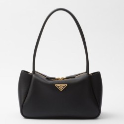 Perfette Qualità Repliche Borsa a tracolla Prada con logo triangolare nero Imitazione