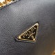 Perfette Qualità Repliche Borsa a tracolla Prada con logo triangolare nero Imitazione