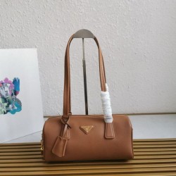 Miglior Falso Borsa media Prada con lucchetto caramello Economiche Premium