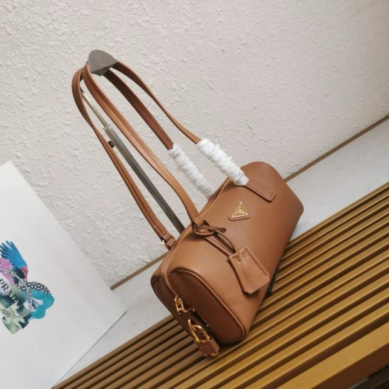 Miglior Falso Borsa media Prada con lucchetto caramello Economiche Premium